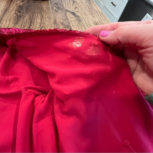 Express X Olivia Culpo XXS hot pink sequin wrap mini dress sparkly - Picture 15 of 16